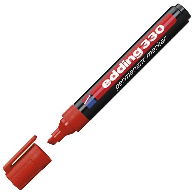 Marker permanentni 1-5 mm klinasti vrh Edding 330 crveni