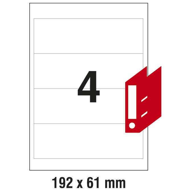 Etikete ILK za registratore 192x61 mm pk100L Zweckform L4761-100 bijele