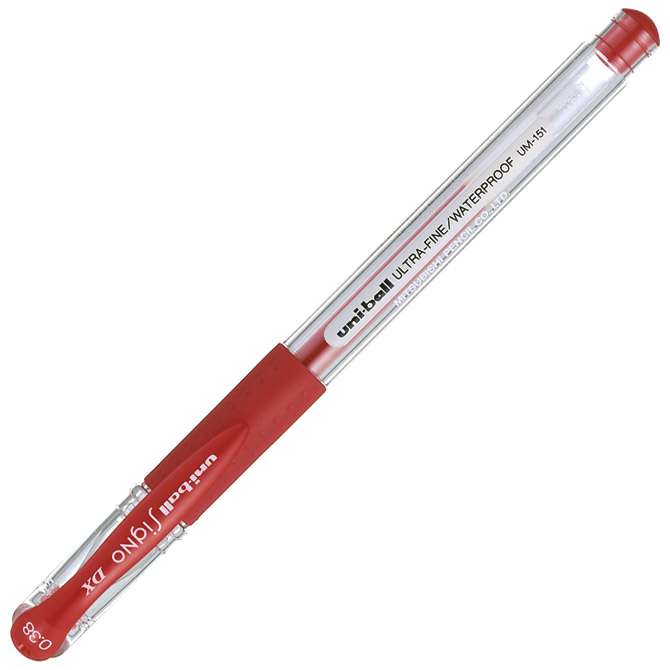 Roler 0,38 mm gel grip (uložak UMR-1) Uni-Mitsubishi UM-151 crveni