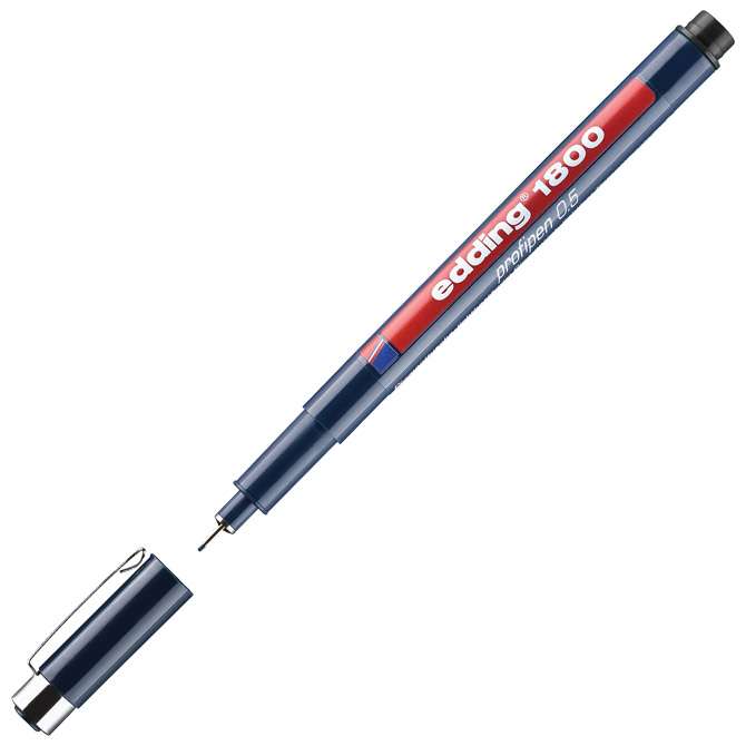 Flomaster za tehničko crtanje profipen 0,5 mm Edding 1800 crni
