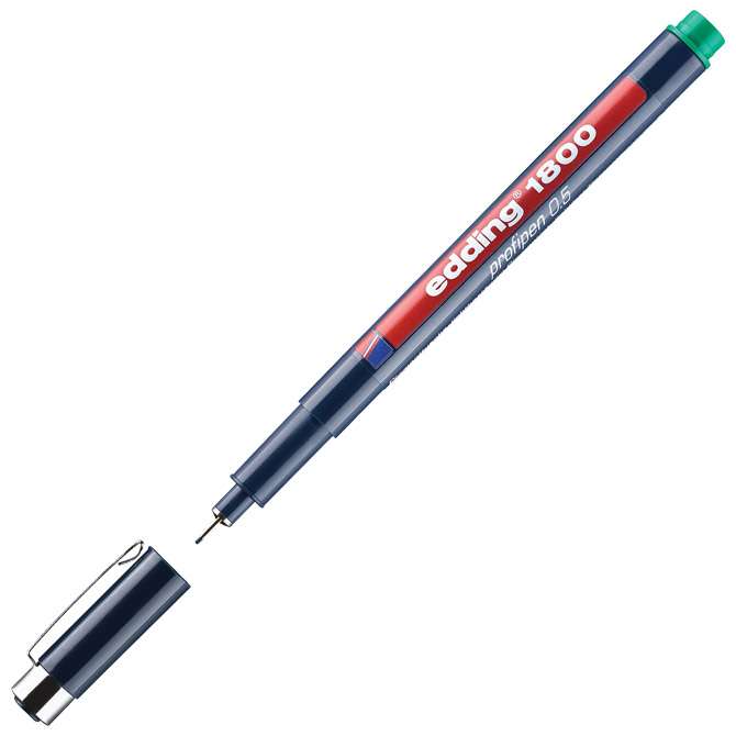 Flomaster za tehničko crtanje profipen 0,5 mm Edding 1800 zeleni