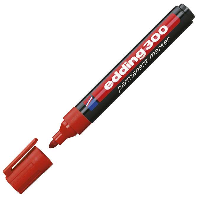Marker permanentni 1,5-3 mm okrugli vrh Edding 300 crveni