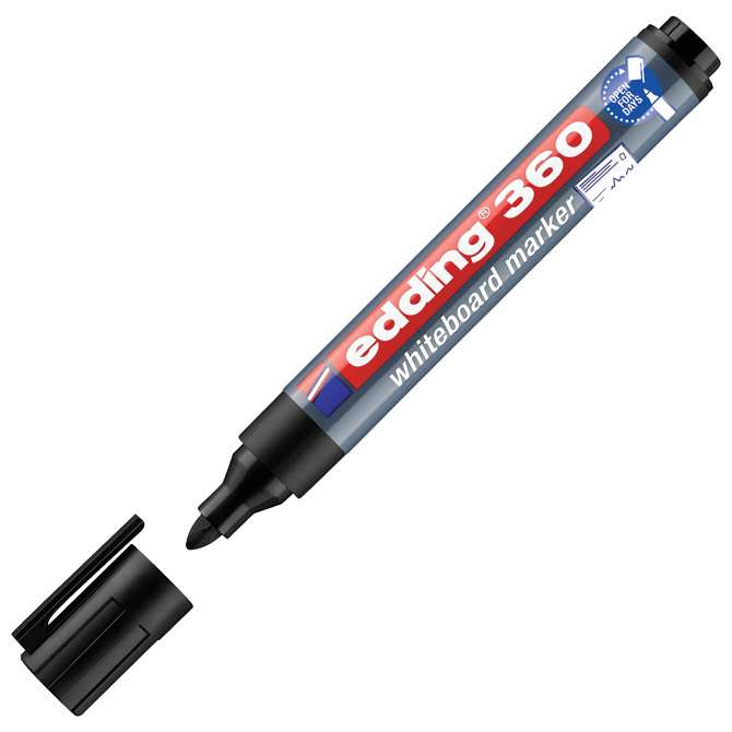 Marker za bijelu ploču 1,5-3 mm Edding 360 crni