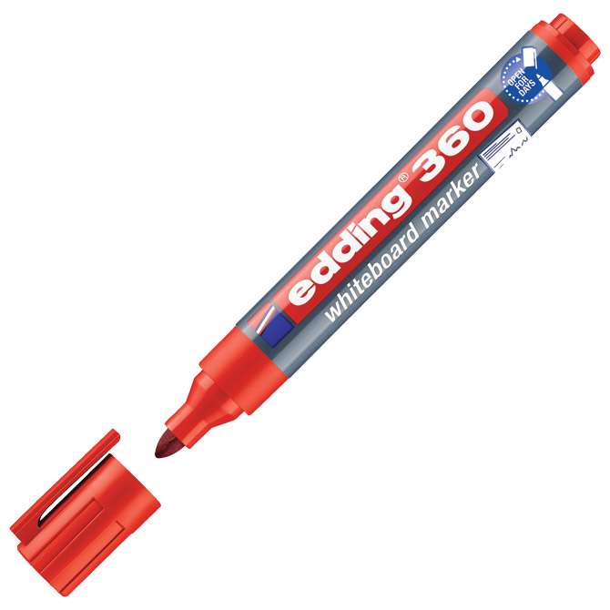 Marker za bijelu ploču 1,5-3 mm Edding 360 crveni