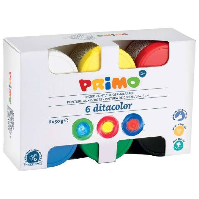 Boja tempera za ruke   50g u čaši 6boja Primo 226TD50S