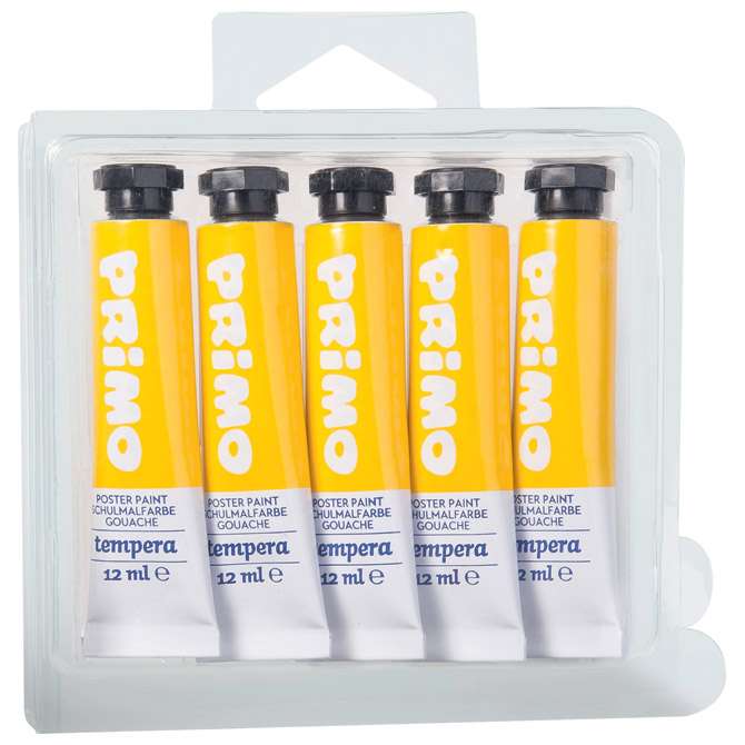 Boja tempera 12 ml aluminijska tuba pk5 Primo 440TRA201 žuta blister
