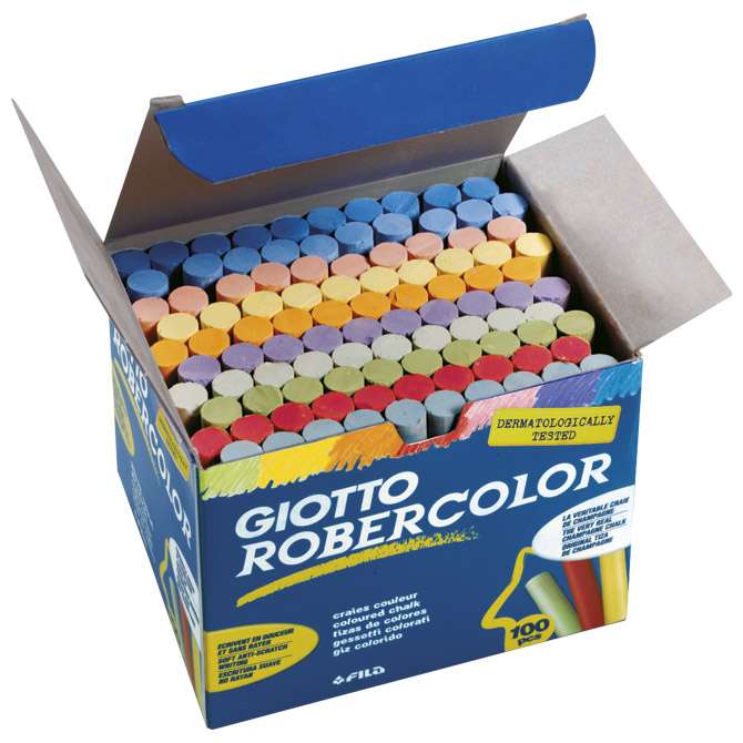 Kreda školska okrugla besprašna fi-10 mm 10boja pk100 Giotto Fila 5390