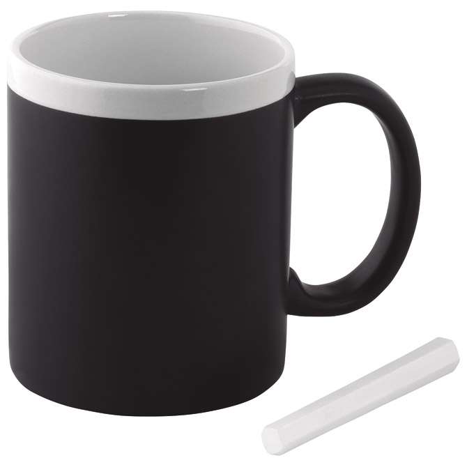 Šalica 300 ml+kreda bijela/crna