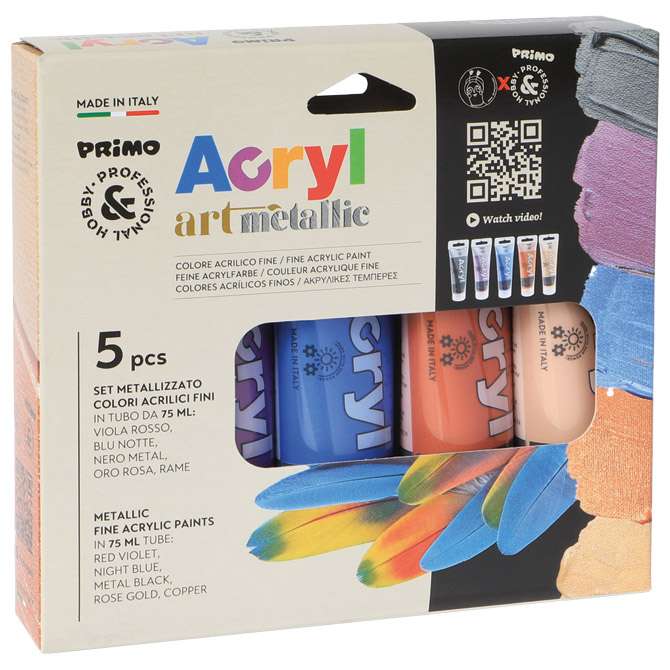 Boja akrilna  75 ml pvc tuba 5boja Primo 4213TATM5MET