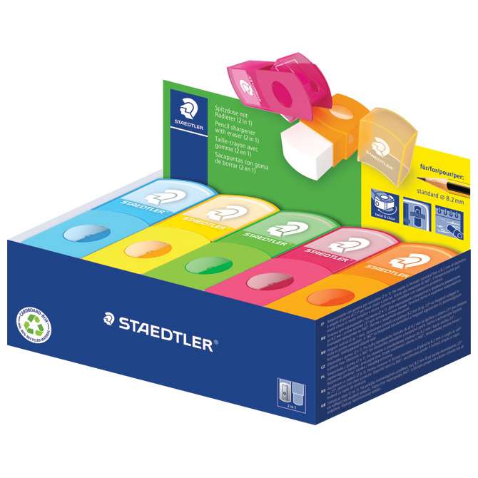Šiljilo-gumica pvc s pvc kutijom 1rupa Staedtler 511 SE!!