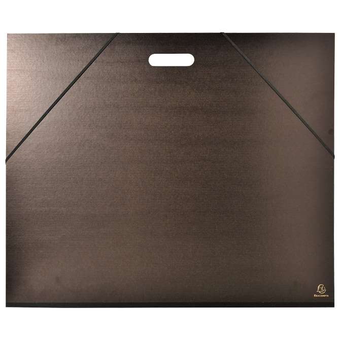 Mapa kartonska lakirana sa gumicom i integriranom ručkom 59x72 cm(B2) Exacompta 548900E crna
