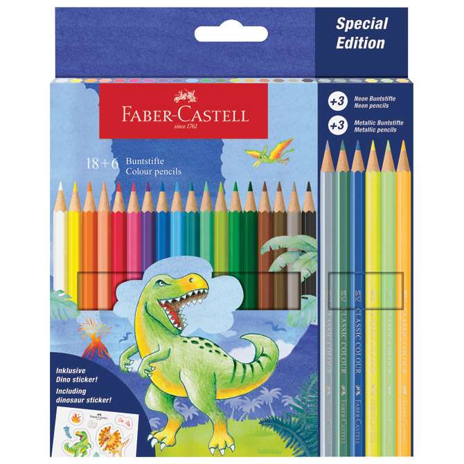 Boje drvene  18boja +6boja drvene Dino Faber Castell 111222 blister
