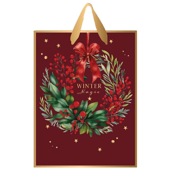 Vrećice ukrasne 26,5x33x13 cm novogodišnje Burgundy Interdruk!!