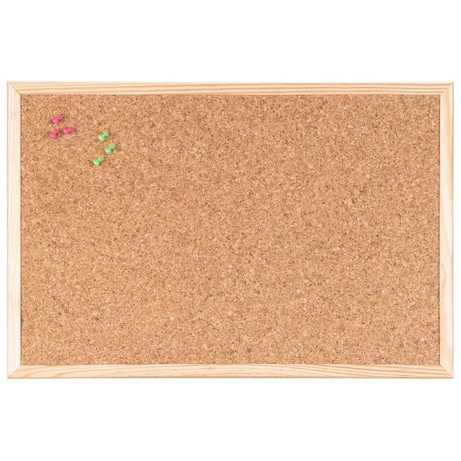 Ploča pluto  90x60 cm jednostrana drveni okvir Bi-Office