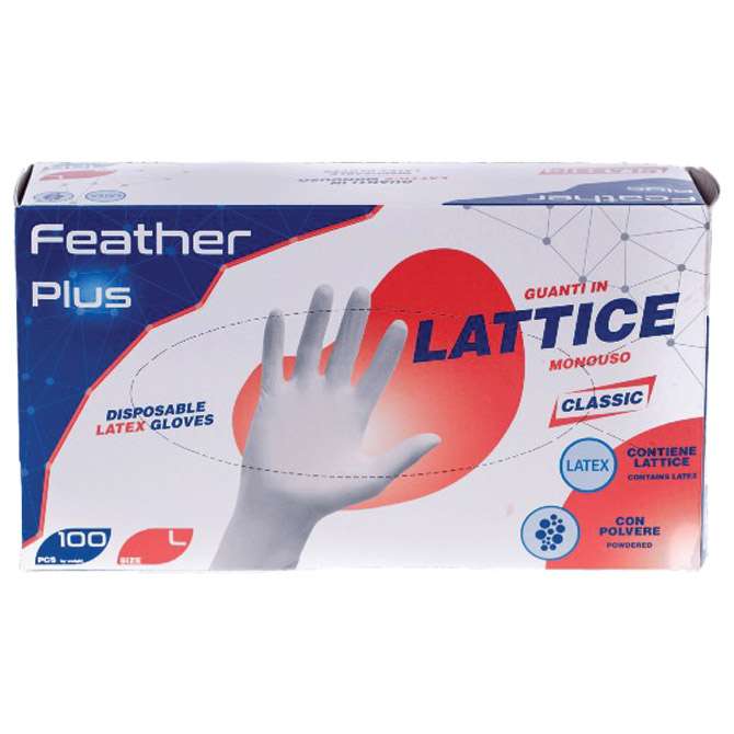 Pribor za čišćenje-rukavice latex-bez pudera Feather pk100 bijele M