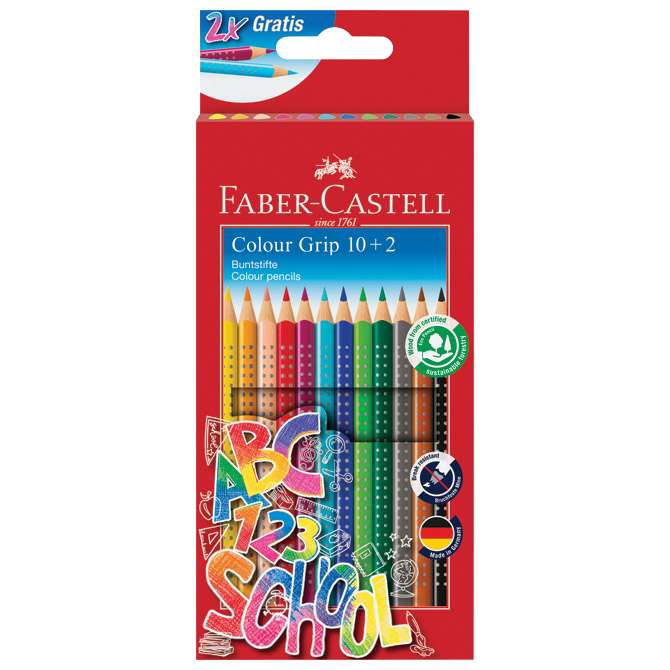 Boje drvene  12boja Grip 2001 Faber Castell 201585 blister